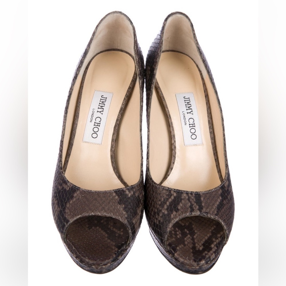 Jimmy Choo Embossed Leather Pumps; Size 8.5; Animal Print